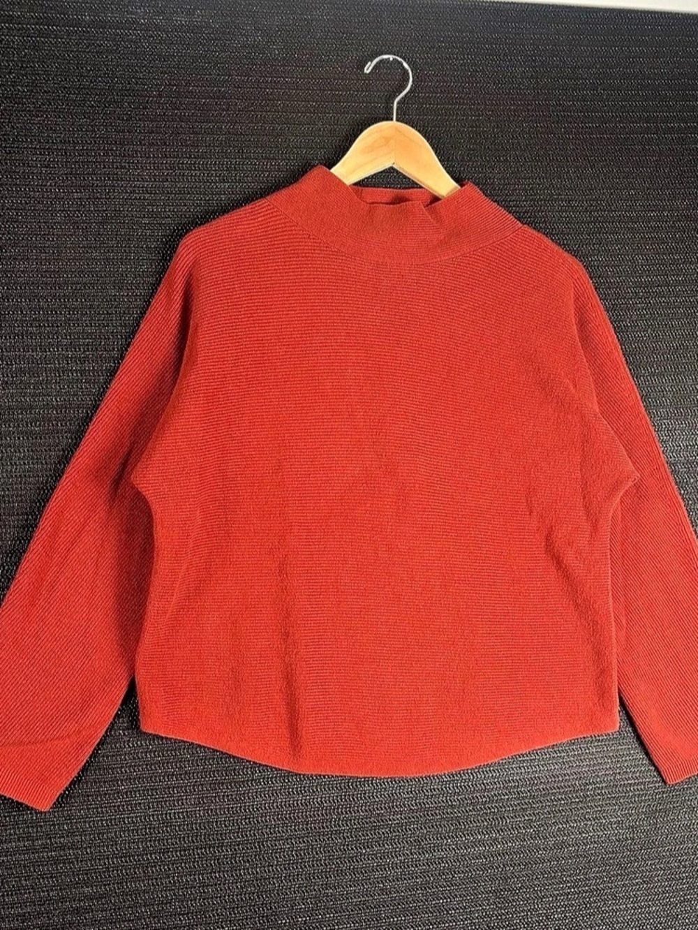 Lululemon Cotton-Blend Mock-Neck Sweater orange Size M/L